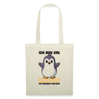Pinguin Kostüm Penguin Kinder Erwachsenen Geschenk - Stoffbeutel - Natur - Vorne