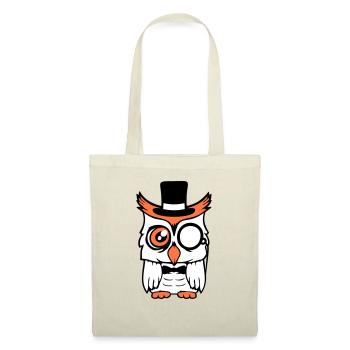 Sir Owl Top Hat Monocle Glasses Rich Mr. - Tote Bag - nature - Front