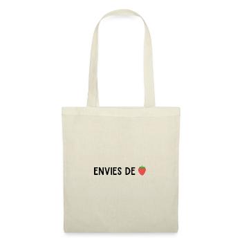 Envies de fraises - Sac en tissu - nature - Devant