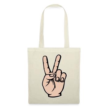 Viktory Signe de Paix Main - Sac en tissu - nature - Devant