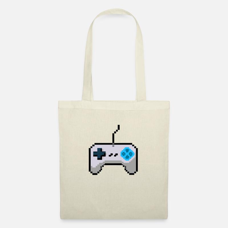 Pixelart Gamecontroller - Stoffbeutel - Natur