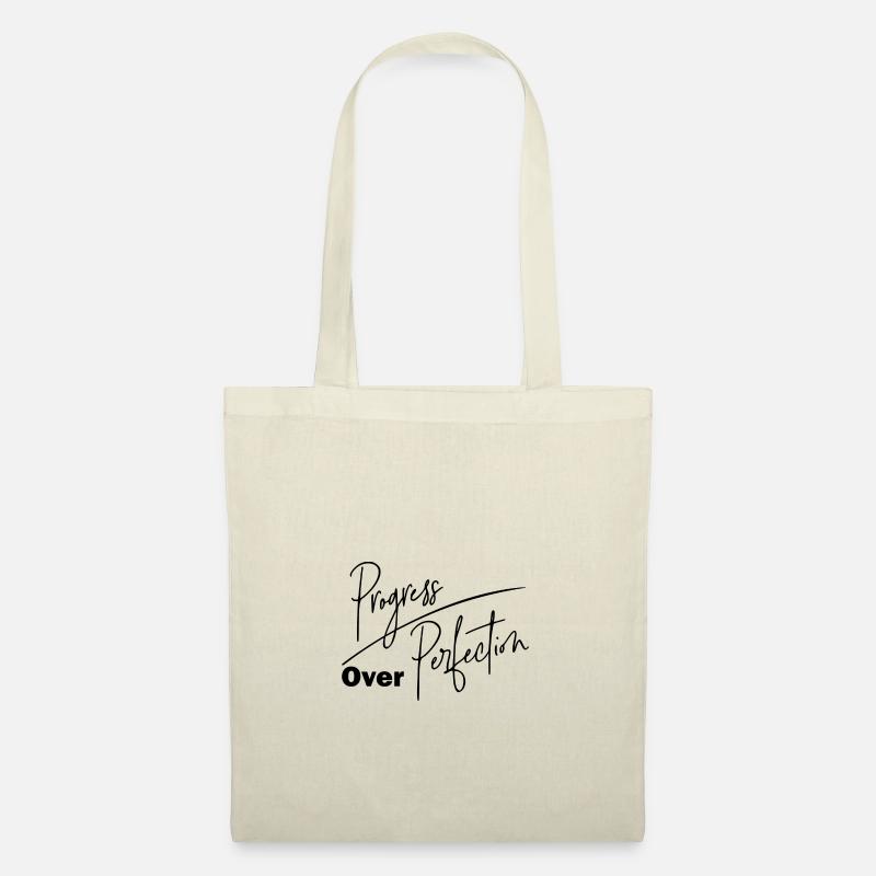DZ00012 le progrès plutôt que la perfection - Sac en tissu - nature