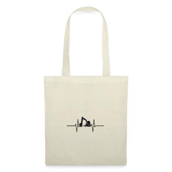 Battement de cœur avec pelle - Sac en tissu - nature - Devant