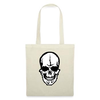 tete de mort skull crane - Sac en tissu - nature - Devant