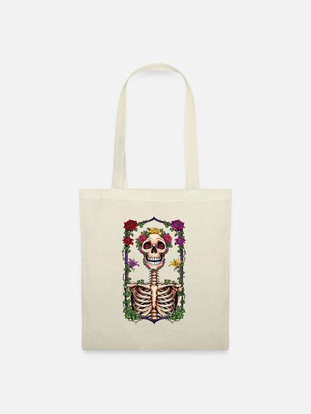 Floral skeleton 1 - Stoffbeutel - Natur