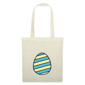 Oeuf de Pâques coloré - Sac en tissu - nature - Devant