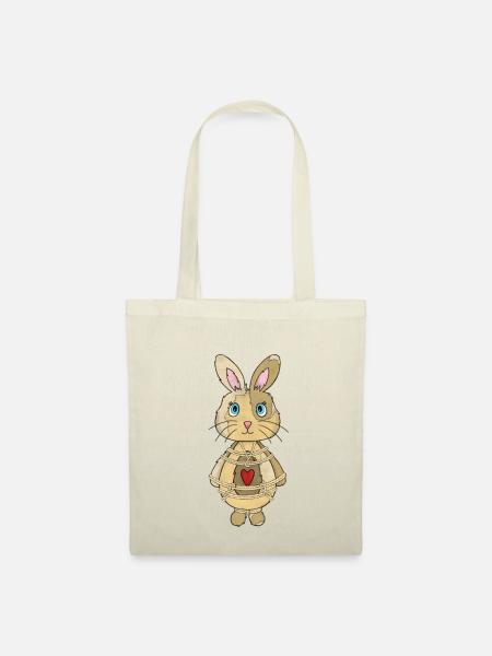 Seil-Hase - Stoffbeutel - Natur