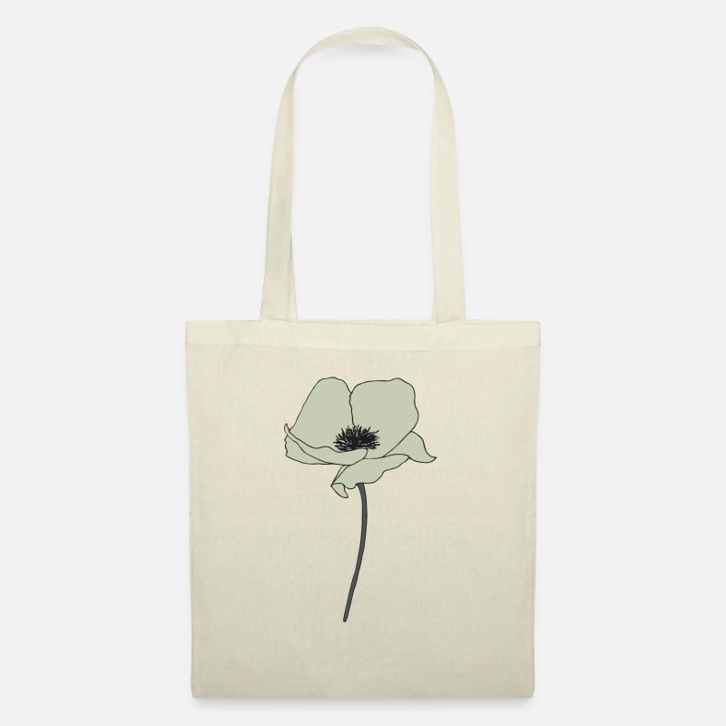 mohnblume beige - Stoffbeutel - Natur