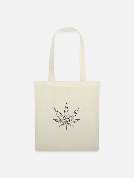 Cannabisblatt - Stoffbeutel - Natur