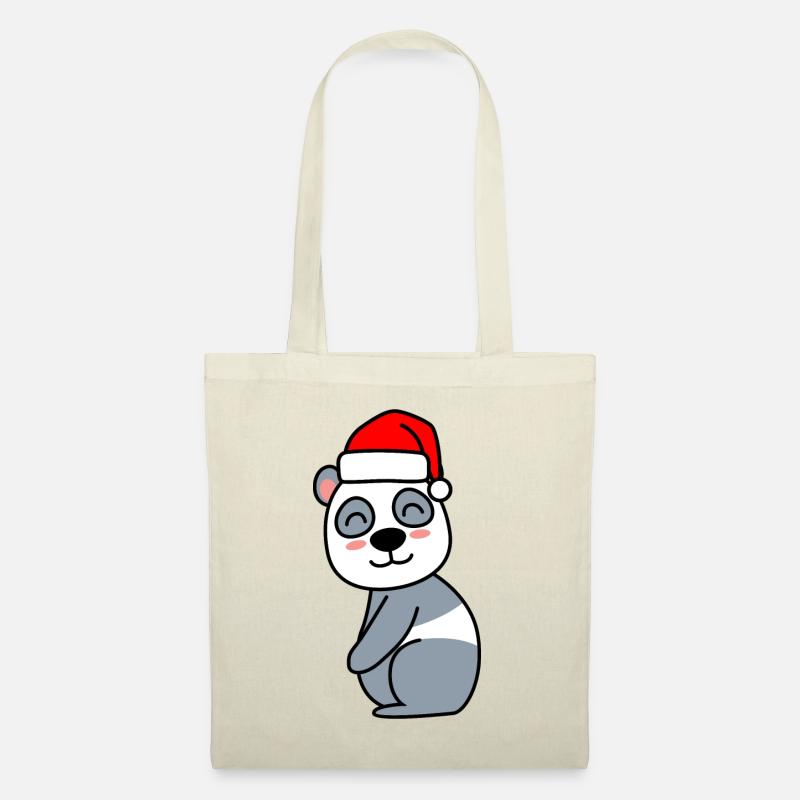 Panda Comic Weihnachten Xmas - Stoffbeutel - Natur