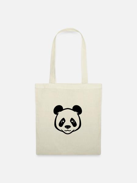 Panda Kopf - Stoffbeutel - Natur