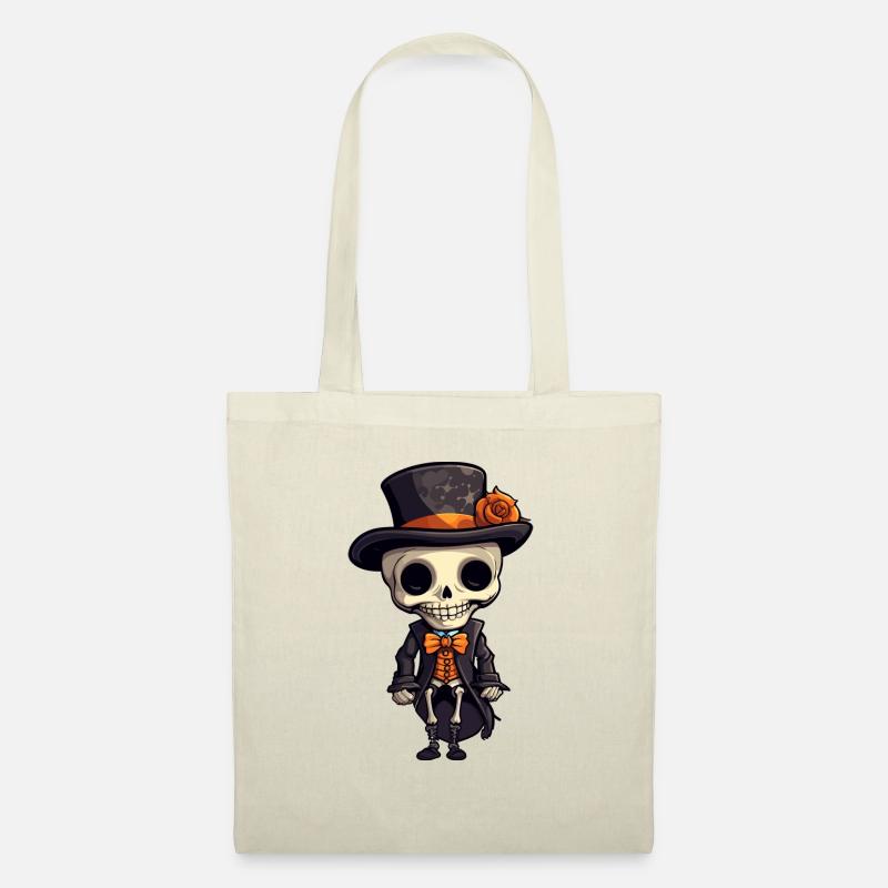 Skelett Halloween - Stoffbeutel - Natur