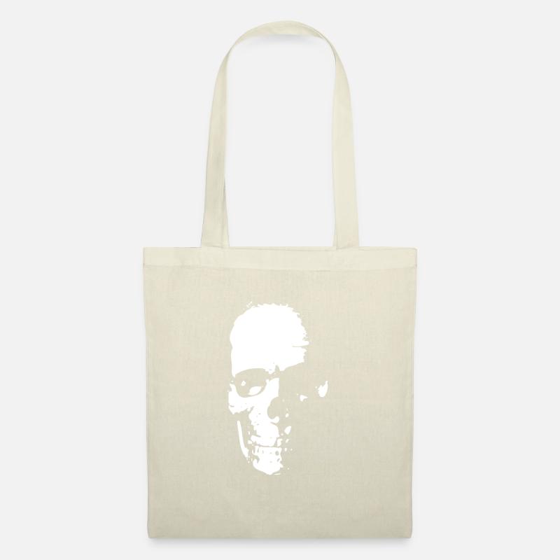 Skeleton Face Silhouette - Stoffbeutel - Natur