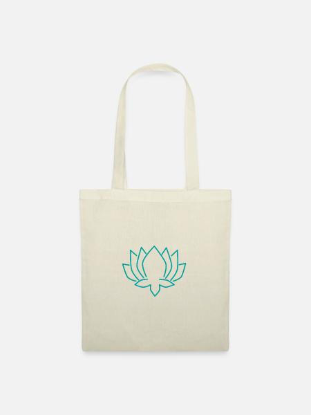 Yoga Lotus Blume türkis - Stoffbeutel - Natur