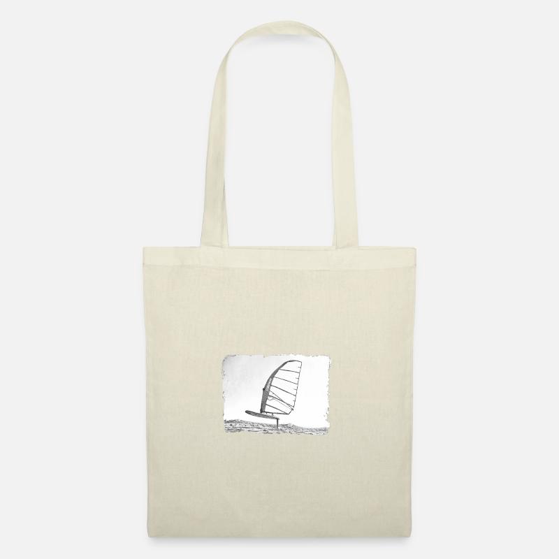 Windsurf Foil / Foiling Hand-Drawing Sketch - Sac en tissu - nature