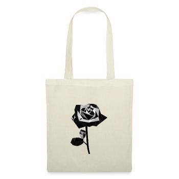 Polygone schwarze Rose - Stoffbeutel - Natur - Vorne