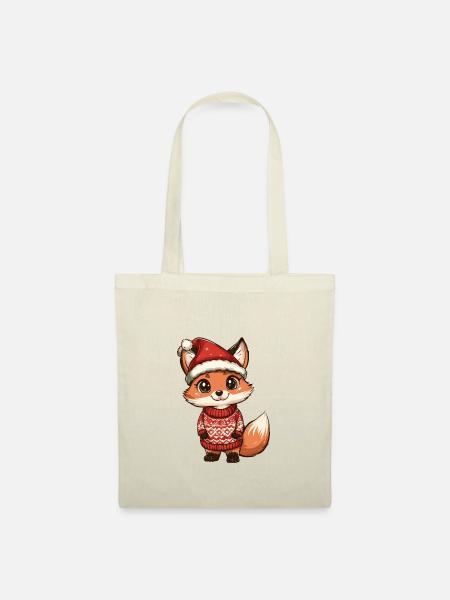 Fuchs Weihnachten - Stoffbeutel - Natur