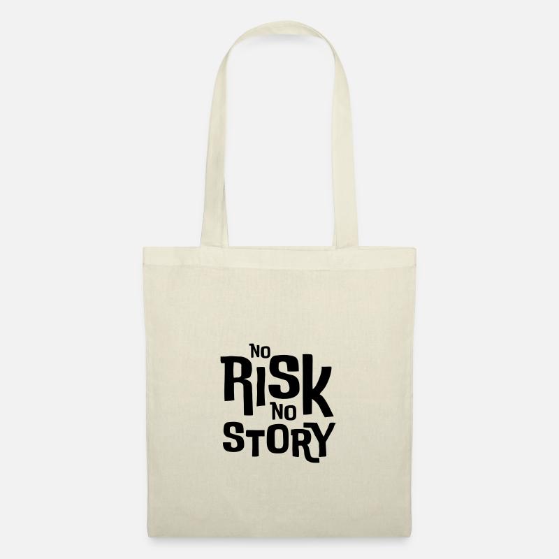 No Risk No Story – Statement T-Shirt - Stoffbeutel - Natur