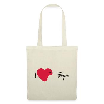 I love papa, J'aime mon papa - version 4 - Sac en tissu - nature - Devant
