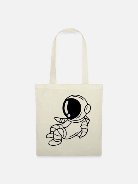 Astronaut Comic schwerelos minimalistisch - Stoffbeutel - Natur