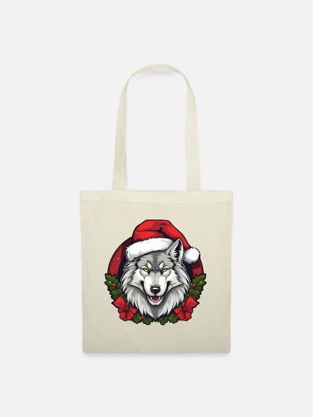 Wolf Weihnachten - Stoffbeutel - Natur