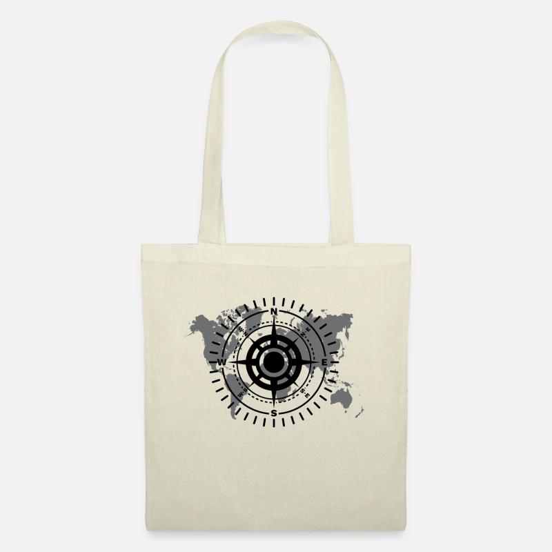 World map with cardinal direction black and white - Tote Bag - nature