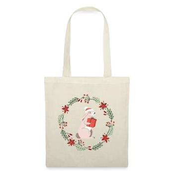 Christmas: rabbits with Christmas present - Tote Bag - nature - Front