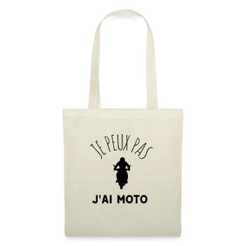 JE PEUX PAS JAI MOTO idée cadeau et tshirt - Sac en tissu - nature - Devant
