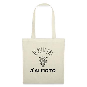 JE PEUX PAS JAI MOTO idée cadeau et tshirt - Sac en tissu - nature - Devant