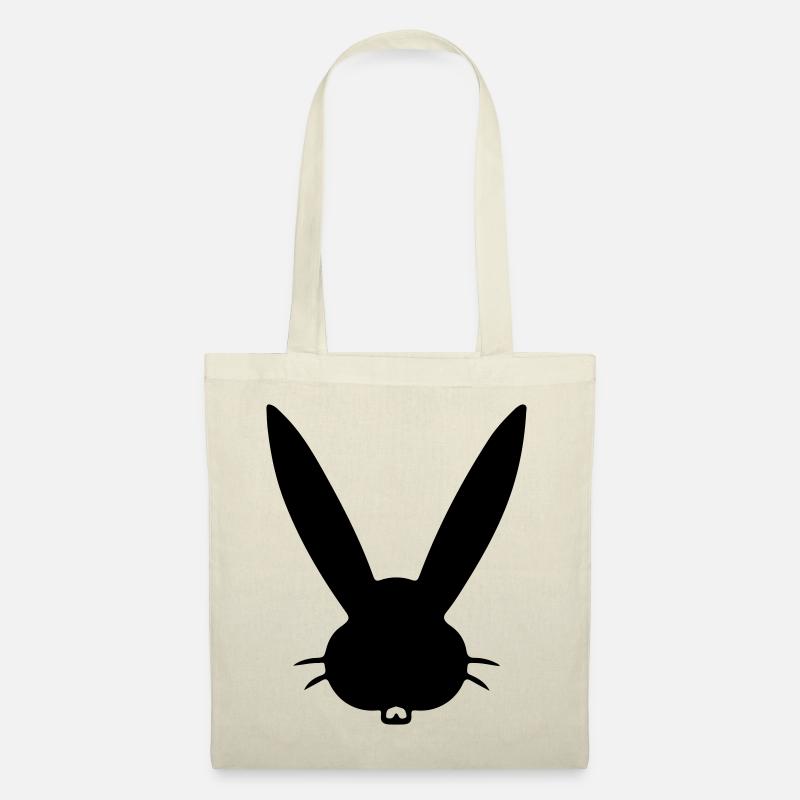 Hase Kaninchen Hasenkopf - Stoffbeutel - Natur