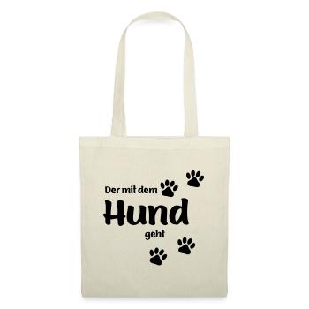 Der mit dem Hund geht - Black Edition - Stoffbeutel - Natur - Vorne