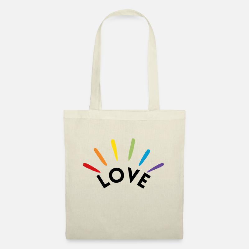 LIEBE Regenbogen - Stoffbeutel - Natur