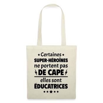 Certaines super-héroïnes sont éducatrices, noël - Sac en tissu - nature - Devant