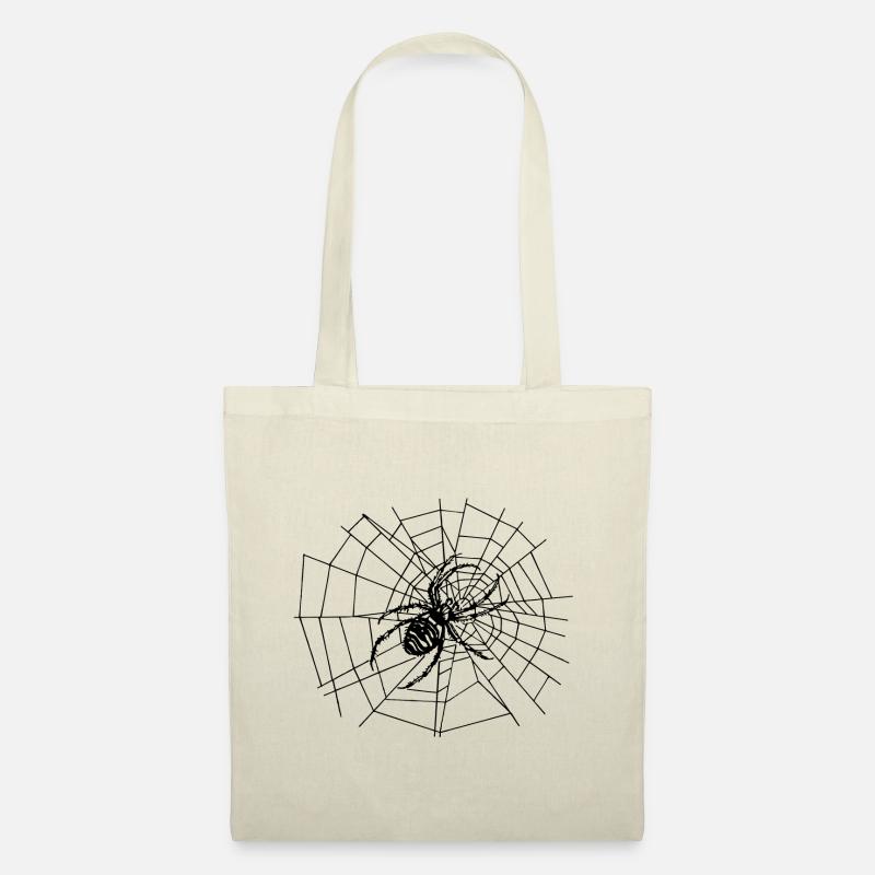 Große Spinne im Netz | Kreuzspinne | spider - Stoffbeutel - Natur