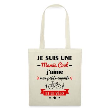 Mamie cool vélo, fête des grands-mères, cycliste - Sac en tissu - nature - Devant