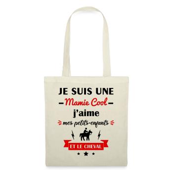 Mamie cool cheval,fête des grands-mères,cavalière - Sac en tissu - nature - Devant