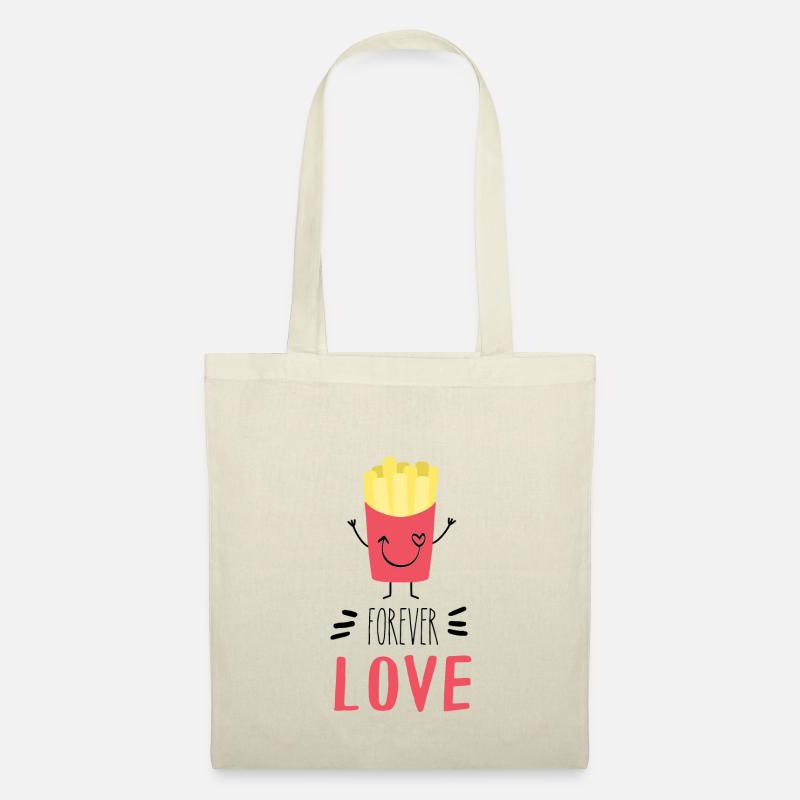 pommes - fritten - liebe - Stoffbeutel - Natur