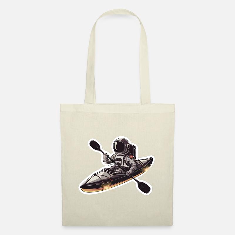 Astronaut Kajak Boot Kajakfahren Paddeln Geschenkidee - Stoffbeutel - Natur