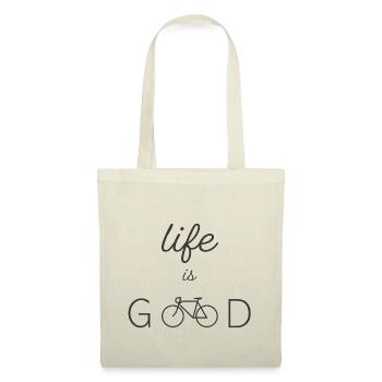 LIFE IS GOOD RENNRAD - Stoffbeutel - Natur - Vorne