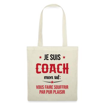 Coach Sportif Humour Entraîneur Idée Cadeau - Sac en tissu - nature - Devant