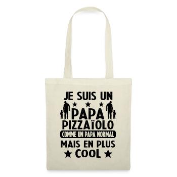 je suis un papa pizzaiolo cadeau pizzaiolo humour - Sac en tissu - nature - Devant