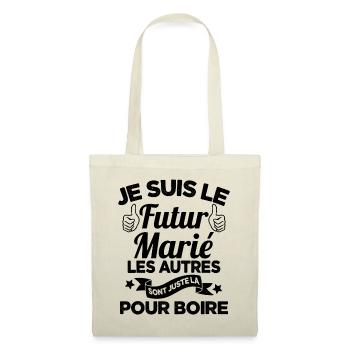 Cadeau de célibataire pour un futur marié - Sac en tissu - nature - Devant