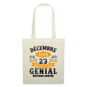 23 Ans Anniversaire Vintage Né(e) en Décembre 1999 - Sac en tissu - nature - Devant