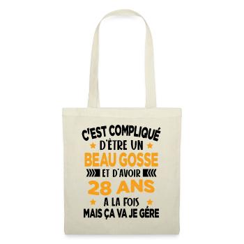 Beau gosse et d'avoir 28 ans Cadeau d'anniversaire - Sac en tissu - nature - Devant