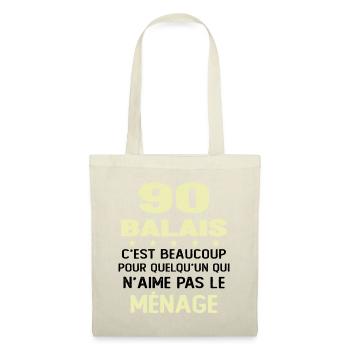 90 balais Drôle Cadeau Anniversaire 90 ans - Sac en tissu - nature - Devant