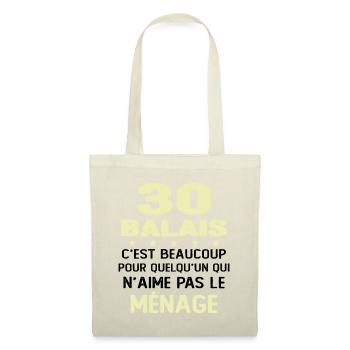 30 balais Drôle Cadeau Anniversaire 30 ans - Sac en tissu - nature - Devant