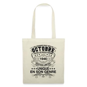 Les légendes sont nées en Octobre 1946 Cadeau - Sac en tissu - nature - Devant