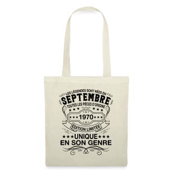 Les légendes sont nées en Septembre 1970 Cadeau - Sac en tissu - nature - Devant