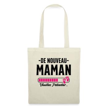 Femme Maman Cadeau Nouvelle Naissance Future - Sac en tissu - nature - Devant