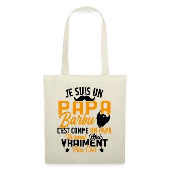 Papa Barbu Humour Cadeau Fête des Pères - Sac en tissu - nature - Devant